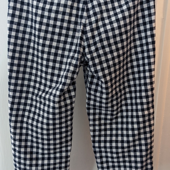 J. Crew Petite Navy Gingham Checked Cropped Pants, Size 6P - Picture 3 of 8